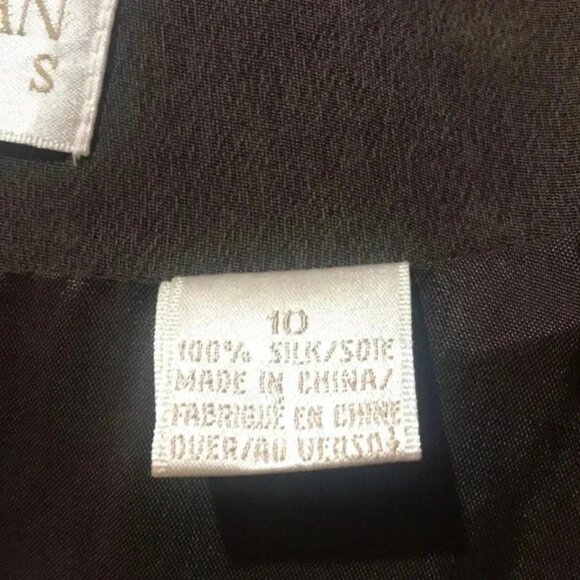 Dana Buchman Brown 100% Silk Vintage Blazer w/Shoulder Pads & Pockets-Sz 10 - Picture 11 of 11